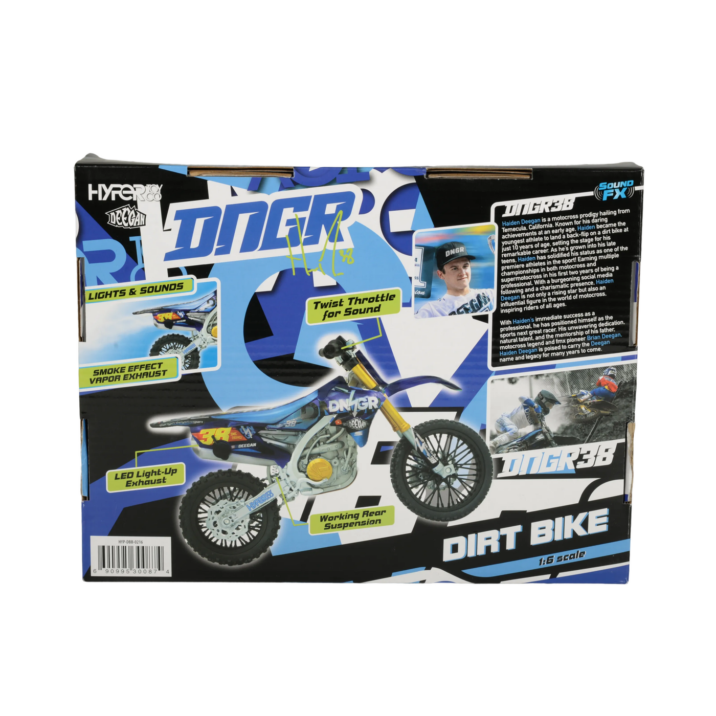 Hyper Toys 1:6 Haiden “DNGR Boy” Deegan Bike with Light, Sound & Vapor